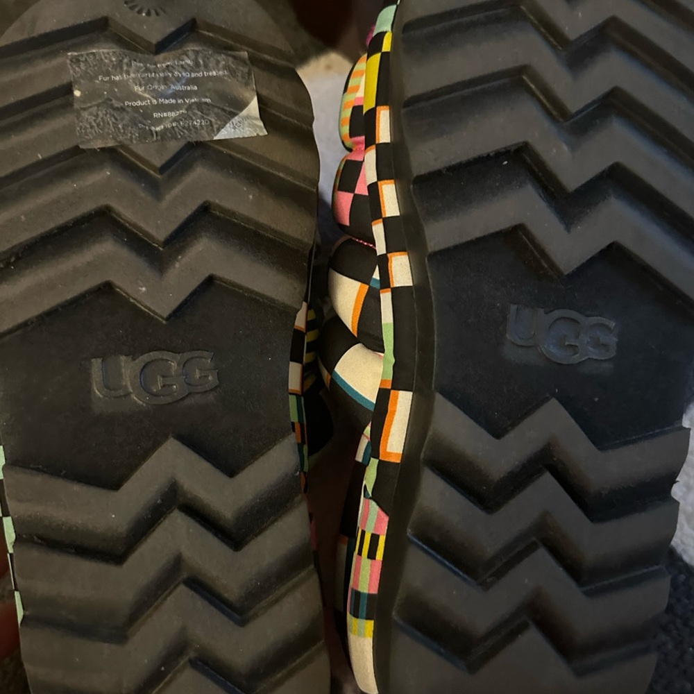 Ugg Maxi Checks Platform Slides Size 8 - image 2
